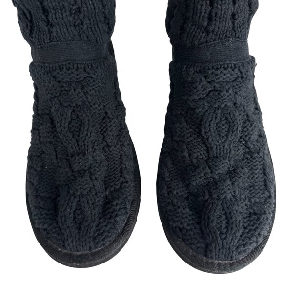 Ugg Black Sweater Boots Calf Women's 9 GUC Casual Warm Winter Comfortable - Picture 3 of 15